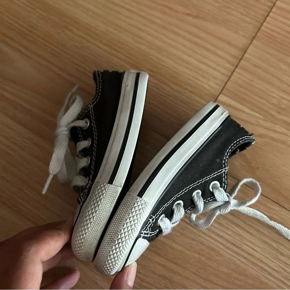 Converse Black Double Tongue All Star Sneakers Infant 5